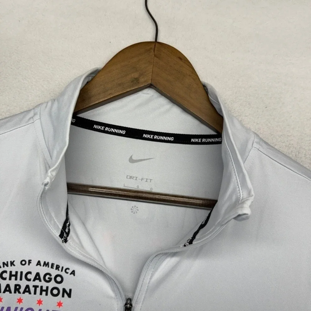 Chicago Marathon Finisher Quarter Zip Women's Large Gray Nike Dri Fit Pullover
